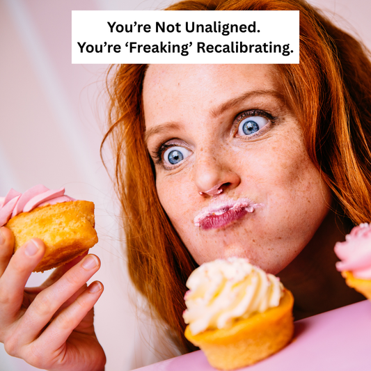 Woman recalibrating her energy and choosing truth over performance — energetic alignment blog by FreakyHealer