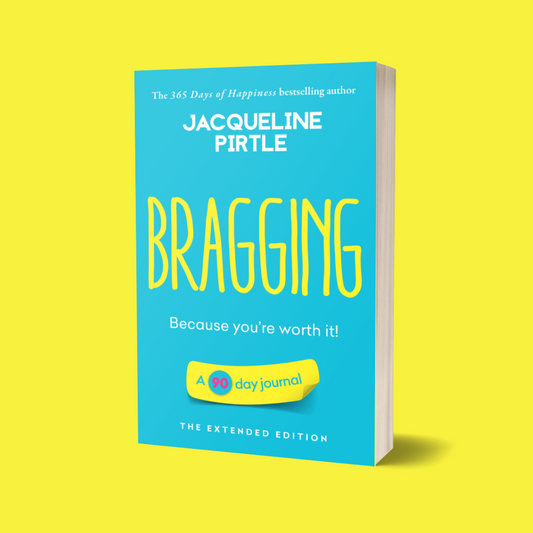 Bragging – Because You’re Worth It 90-Day Journal Workbook in paperback with orange cover, black text, and flexible spiral