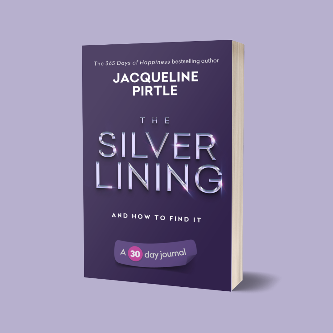 The Silver Lining – And How to Find It 30-day journal workbook with soft matte black paperback cover, lined pages