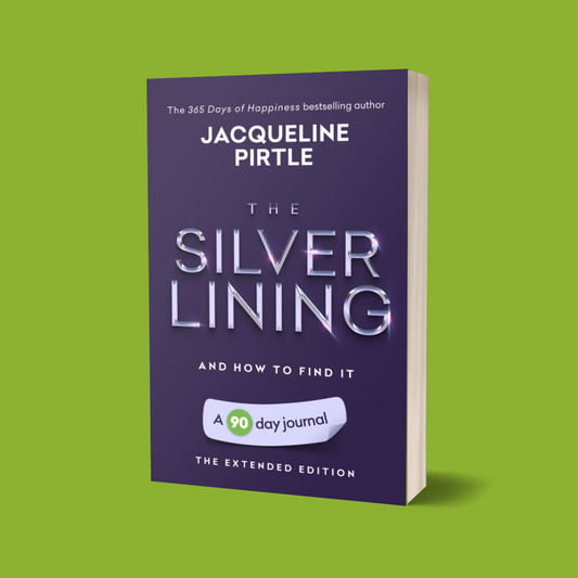 The Silver Lining – And How to Find It 90-Day Journal Workbook extended edition with black paperback cover and embossed