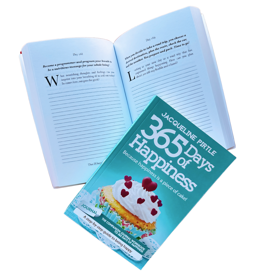 Close-up of the journal's textured hardcover cover in soft pastel pink with subtle embossed title lettering