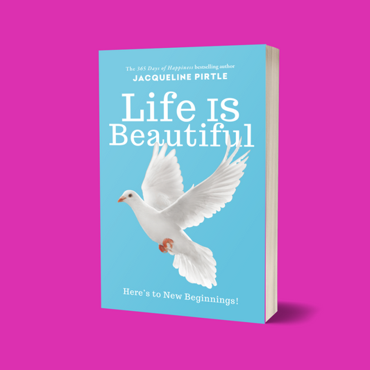FreakyHealer Store Life Is Beautiful paperback book with cream cover, colorful abstract design, 5x8 inches, soft matte finish