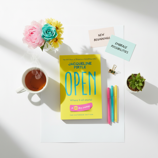 OPEN 90-Day Journal Lifestyle Flat Lay